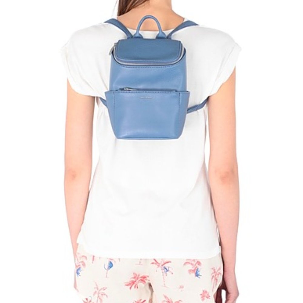 Matt & Nat Dusk Blue Vegan Leather Backpack